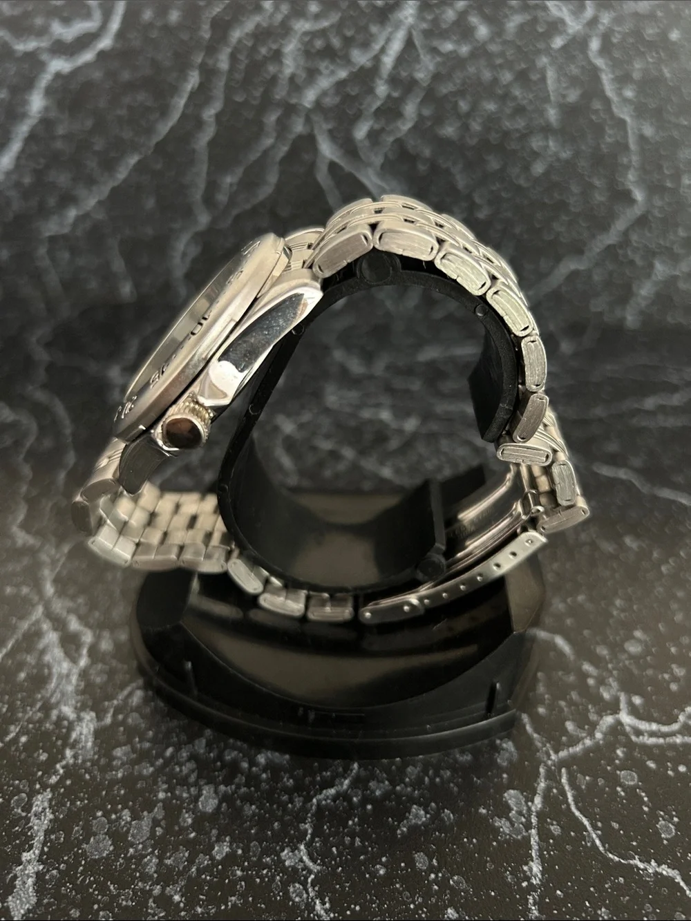 Men’s Stainless Steel Watch with Black Dial